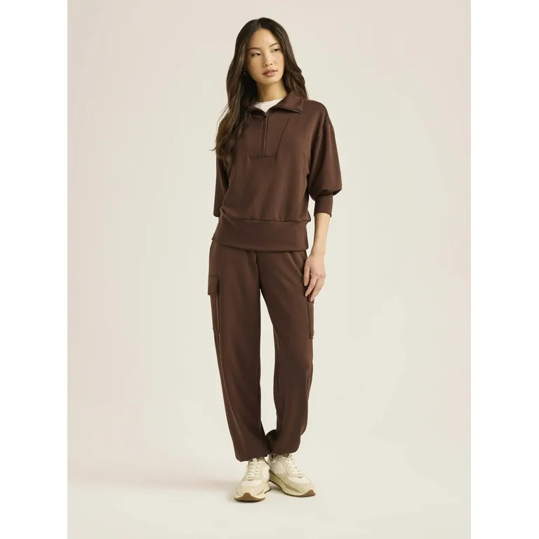 Scoop Women’s & Women's Plus Ultimate ScubaKnit Half Zip Sweatshirt, Sizes XS-4X | Walmart (US)