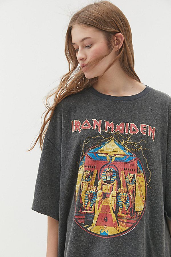 Iron Maiden Washed T-Shirt Dress - Grey S/m at Urban Outfitters | Urban Outfitters (US and RoW)