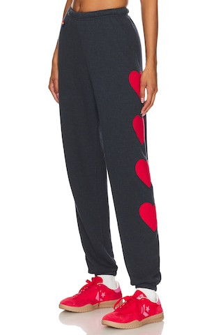 Aviator Nation Heart Embroidery Sweatpant in Charcoal from Revolve.com | Revolve Clothing (Global)