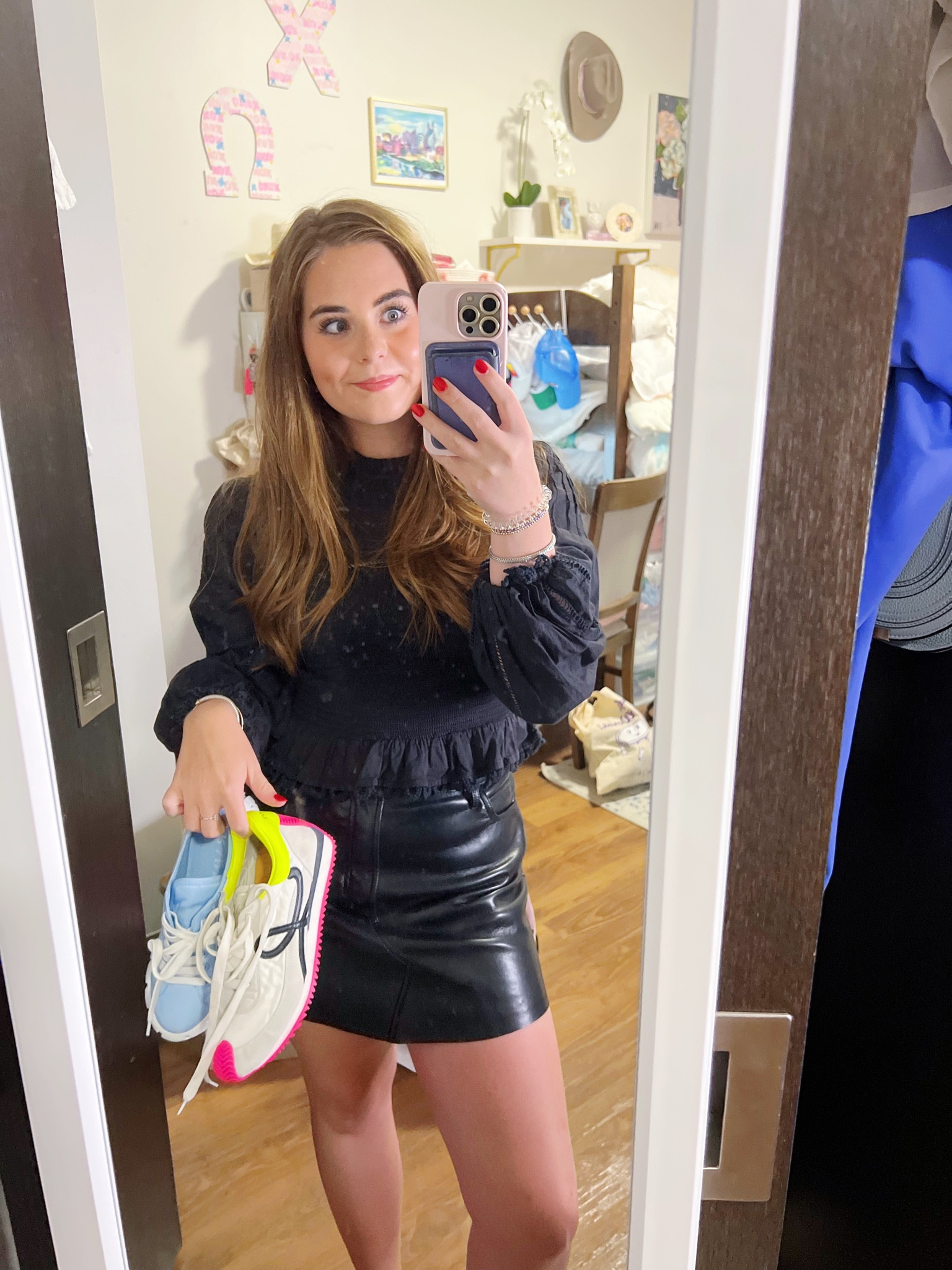 decisions decisions… are you team @prada or @loewe ?? 
•
•
•
•
#farmrio #frame #sustainablefashion #consiousfashion #fashionstudent #collegegirlstyle #timelessstyle #fashionstudent #falloutfit #ltkfashion #shopltk #luxuryshoes #personalshopper #personalshopperdfw 

#LTKstyletip #LTKSeasonal #LTKGiftGuide