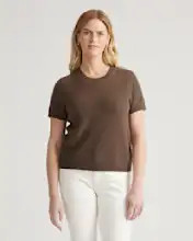 Mongolian Cashmere Tee in Brown | Quince