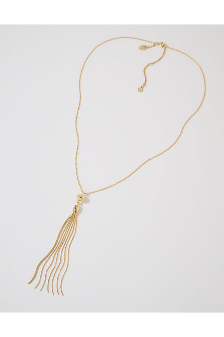 Aerie Tassel Statement Necklace Women's Gold One Size | Aerie