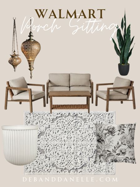 Spring time means porch sitting and Walmart has all the outdoor items. We found this gorgeous outdoor area rug, this trending planter, and this cost-effective patio furniture set. #home #patio #porch #outdoordecor #walmart #patiofurniture #arearug

#LTKhome #LTKSeasonal