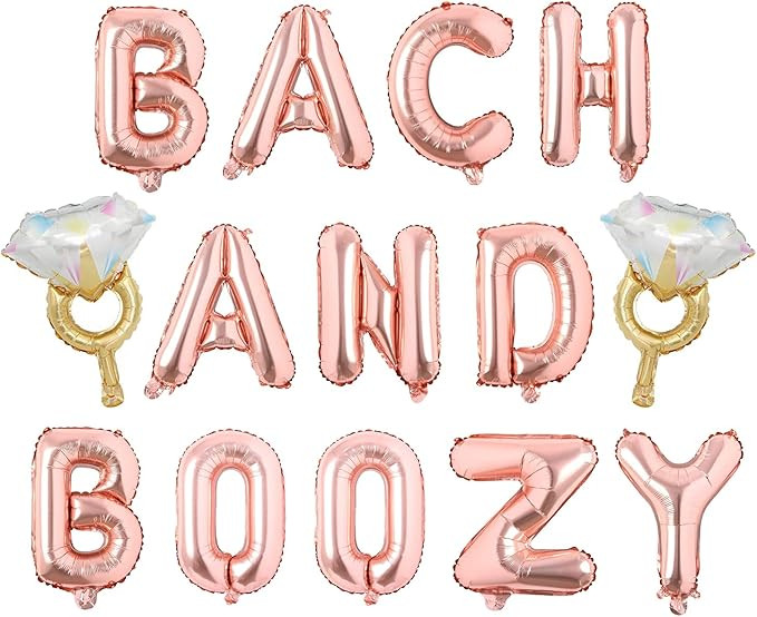 BACH AND BOOZY Balloon Banner, Bachelorette Decoration, Bachelorette Party supplies. (Rose Gold) | Amazon (US)