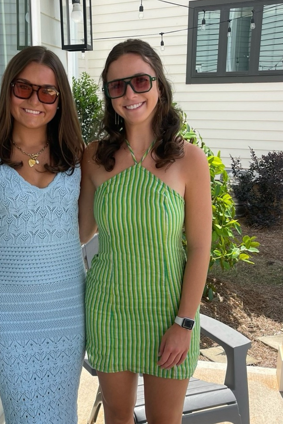 Fun  dress! Linked a bunch from Poshmark! Paired with fun green sunglasses from Amazon!