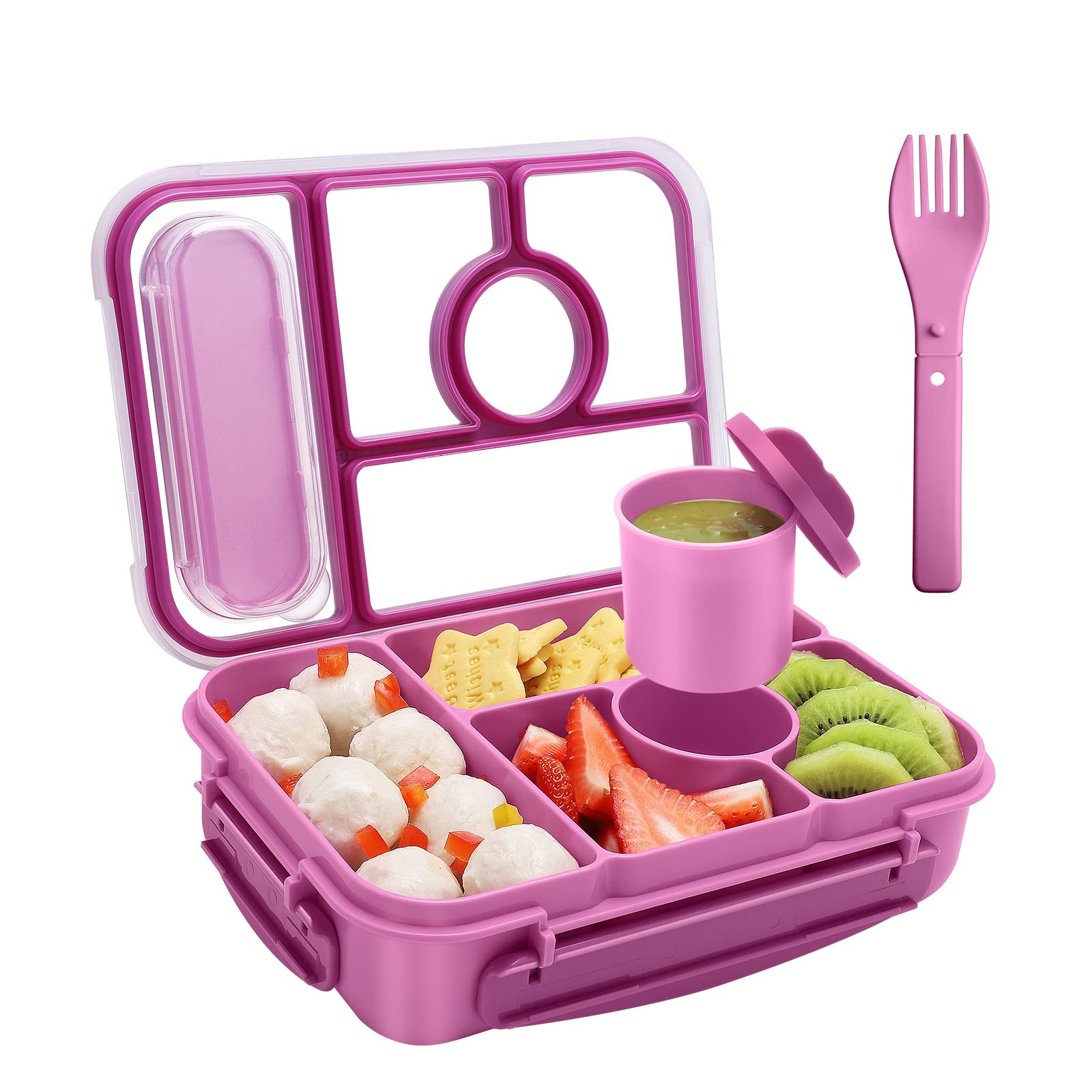 Bento Box Adult Lunch Box Kids,Lunch Containers for Adults/Kids/Toddler,5 Compartments Bento Lunc... | Amazon (US)