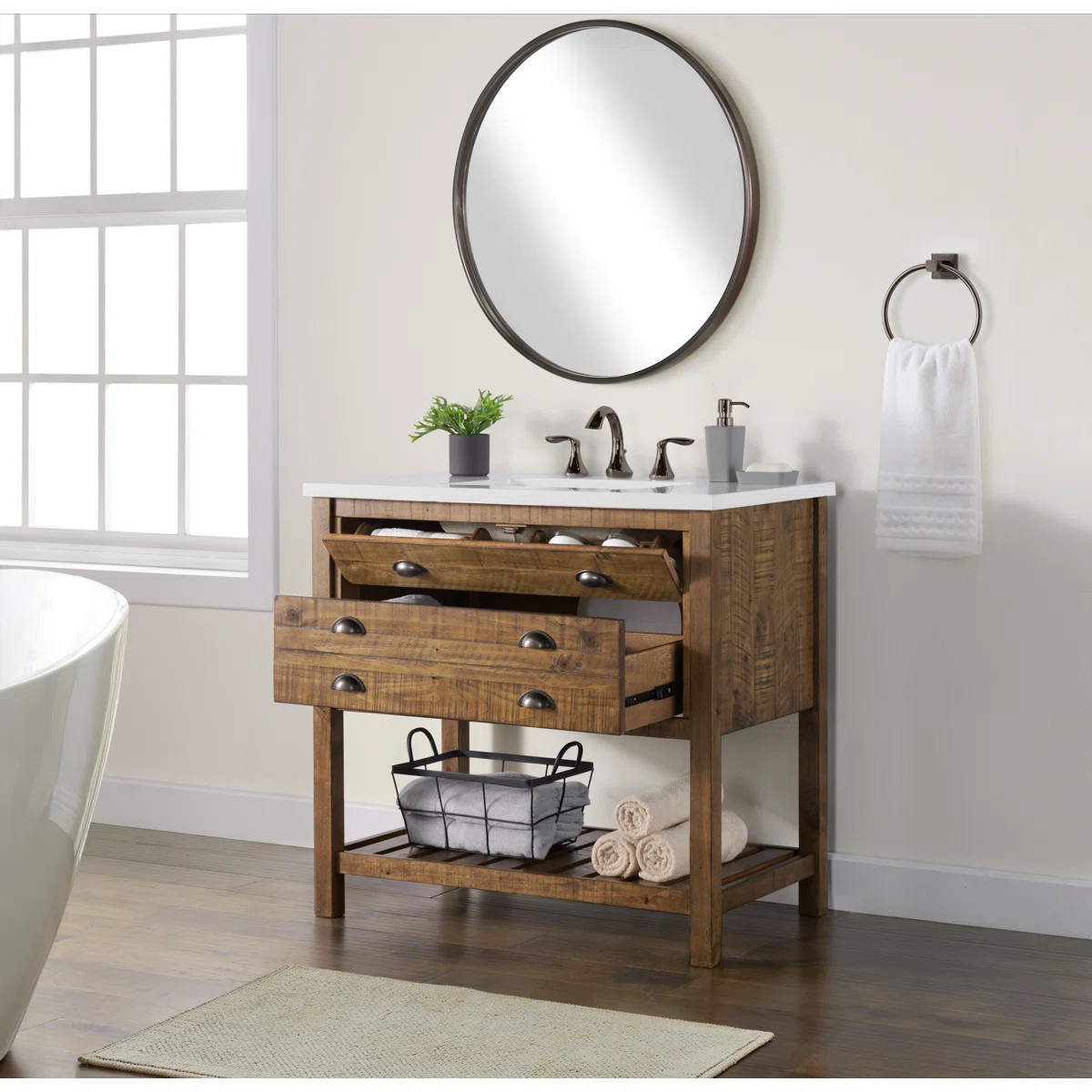 Grigg 37'' Single Bathroom Vanity with Cultured Marble Top | Wayfair North America