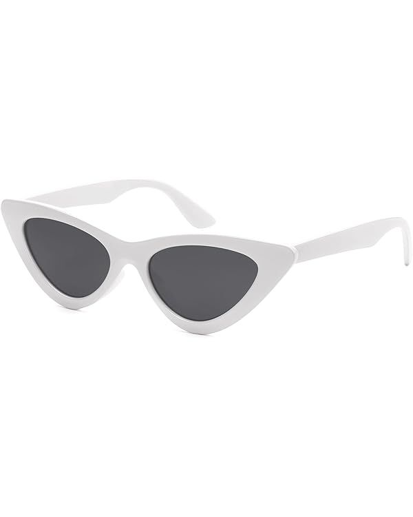 Cat Eye Sunglasses for Women Vintage Retro Narrow Cateye Frame Trendy Sun Glasses | Amazon (US)