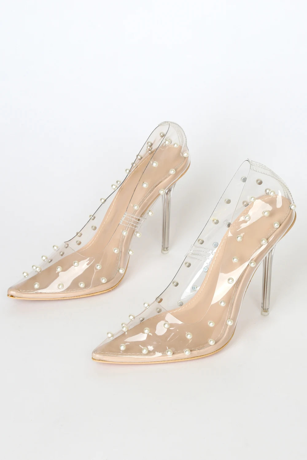 Bessy Light Nude Pearl Pointed-Toe Pumps | Lulus (US)