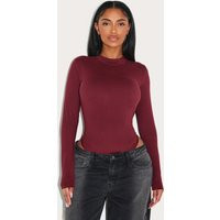 Shape Burgundy Sculpted Long Sleeve Bodysuit | PrettyLittleThing US