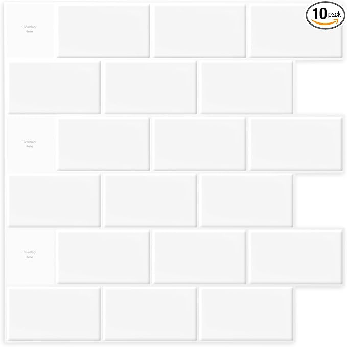 Art3d 10-Sheet Peel and Stick Tile Backsplash - 12"x12" Premium Kitchen Backsplash Peel and Stick... | Amazon (US)