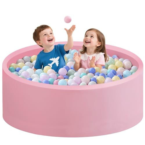 Zedachica Ball Pit for Toddlers 47.24''x15.75'' Baby Ball Pit Soft Foam Ball Pits Round Lagre Kids Ball Pits Indoor and Outdoor Game Kids Play Ball Pool Ideal Gift for Children (Pink, NO Balls) | Amazon (US)