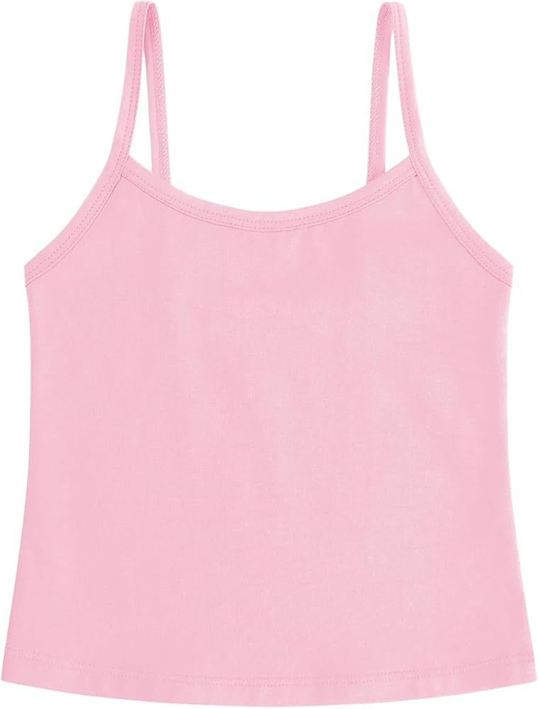 QBK Girls Tank Tops Toddler Camisole Cotton Cami Spaghetti Strap Undershirts for Girls 2T-12Years | Amazon (US)
