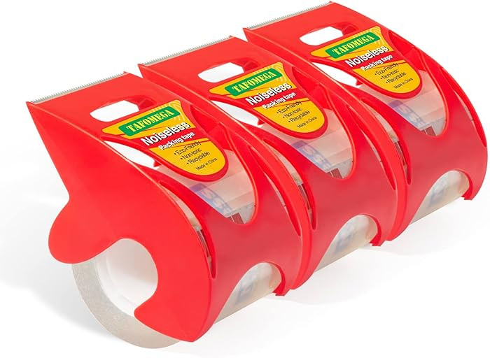 Packing Tape with Dispenser Clear Noiseless Packaging Tape for Shipping Moving Strong Sealing Adh... | Amazon (US)