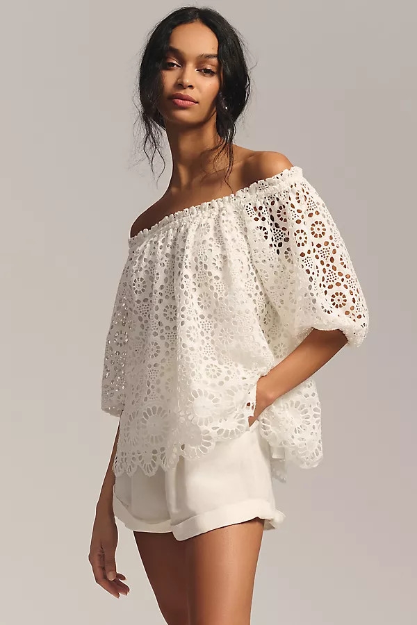 Maeve Lace Off-The-Shoulder Top | Anthropologie (US)