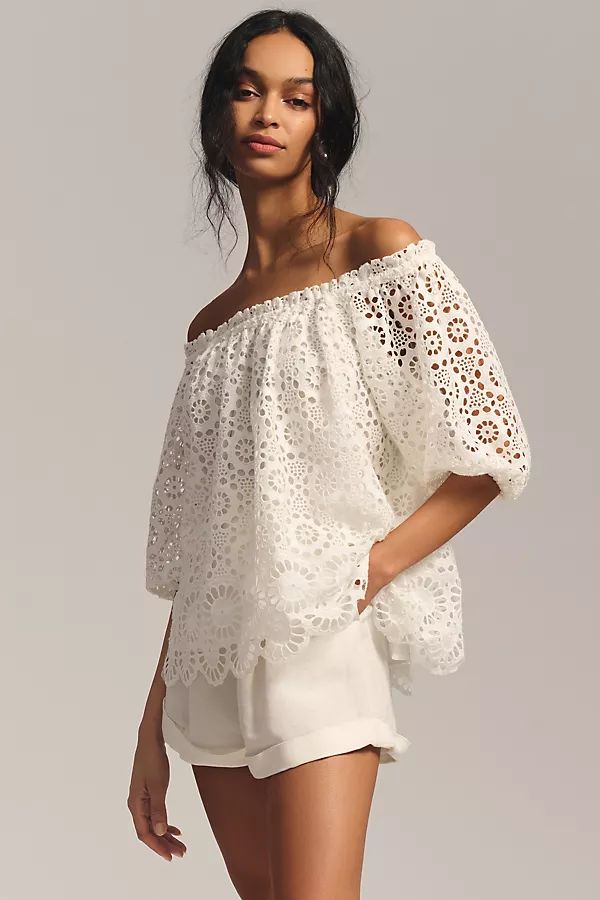 Maeve Lace Off-The-Shoulder Top | Anthropologie (US)