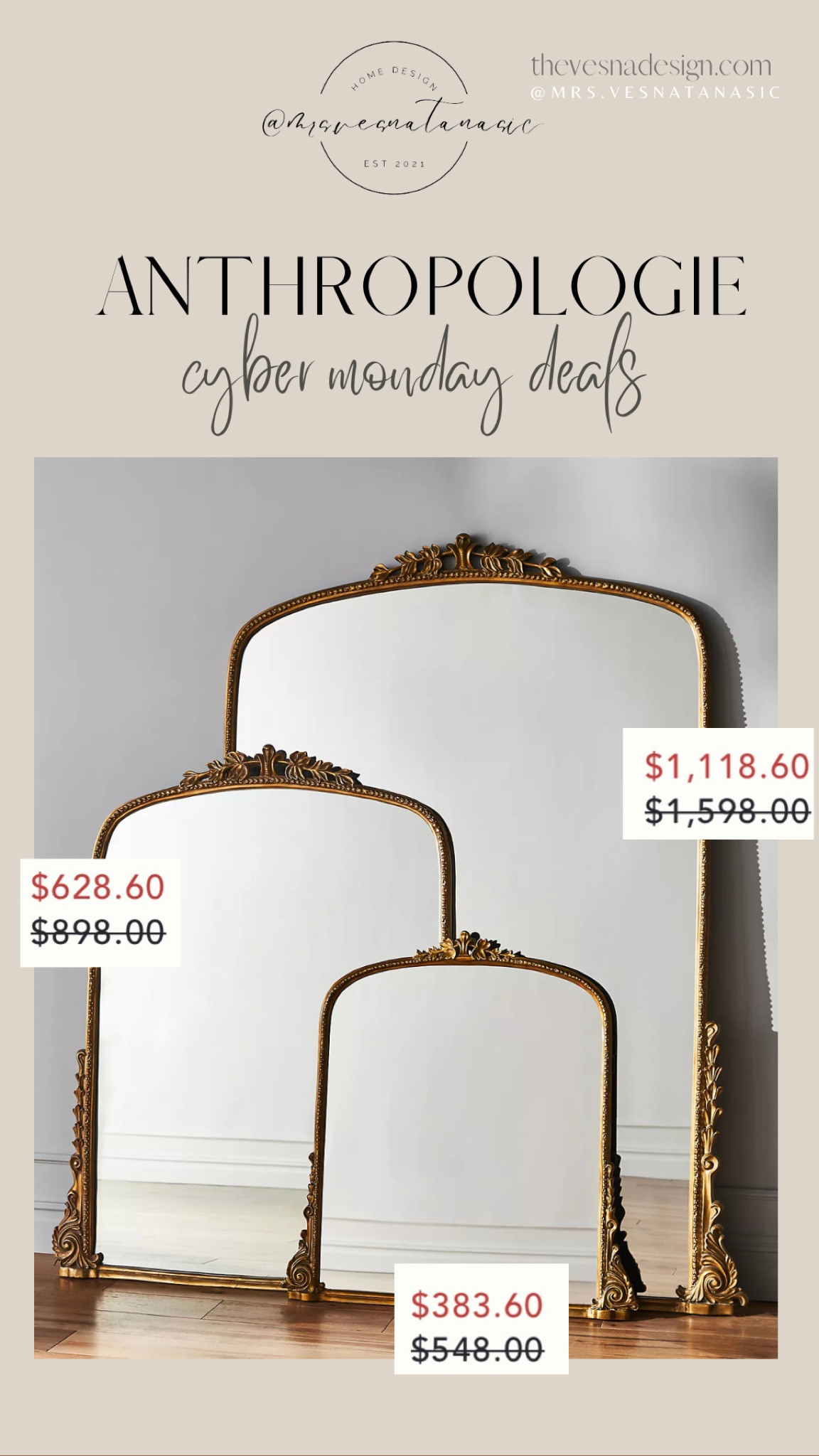 30% off my mirror! 

Follow @mrs.vesnatanasic on Instagram for daily home decor, interior design, styling & daily inspiration weekend sale, studio mcgee x target new arrivals, coming soon, new collection, fall collection, spring decor, console table, bedroom furniture, dining chair, counter stools, end table, side table, nightstands, framed art, art, wall decor, rugs, area rugs, target finds, target deal days, outdoor decor, patio, porch decor, sale alert, dyson cordless vac, cordless vacuum cleaner, tj maxx, loloi, cane furniture, cane chair, pillows, throw pillow, arch mirror, gold mirror, brass mirror, vanity, lamps, world market, weekend sales, opalhouse, target, jungalow, boho, wayfair finds, sofa, couch, dining room, high end look for less, kirkland’s, cane, wicker, rattan, coastal, lamp, high end look for less, studio mcgee, mcgee and co, target, world market, sofas, couch, living room, bedroom, bedroom styling, loveseat, bench, magnolia, joanna gaines, pillows, pb, pottery barn, nightstand, cane furniture, throw blanket, console table, target, joanna gaines, hearth & hand, arch, cabinet, lamp, cane cabinet, amazon home, world market, arch cabinet, black cabinet, crate & barrel, pottery barn, mcgee & co, entryway, foyer, rug, wood table, sale alert, pedestal table, round table, floor lamp, chair, vase, vintage, antique vase, vessel, cb2, home goods, arhaus, master bedroom, primary bedroom, penn chair, west elm, primrose. 

#LTKGiftGuide #LTKHoliday #LTKCyberweek