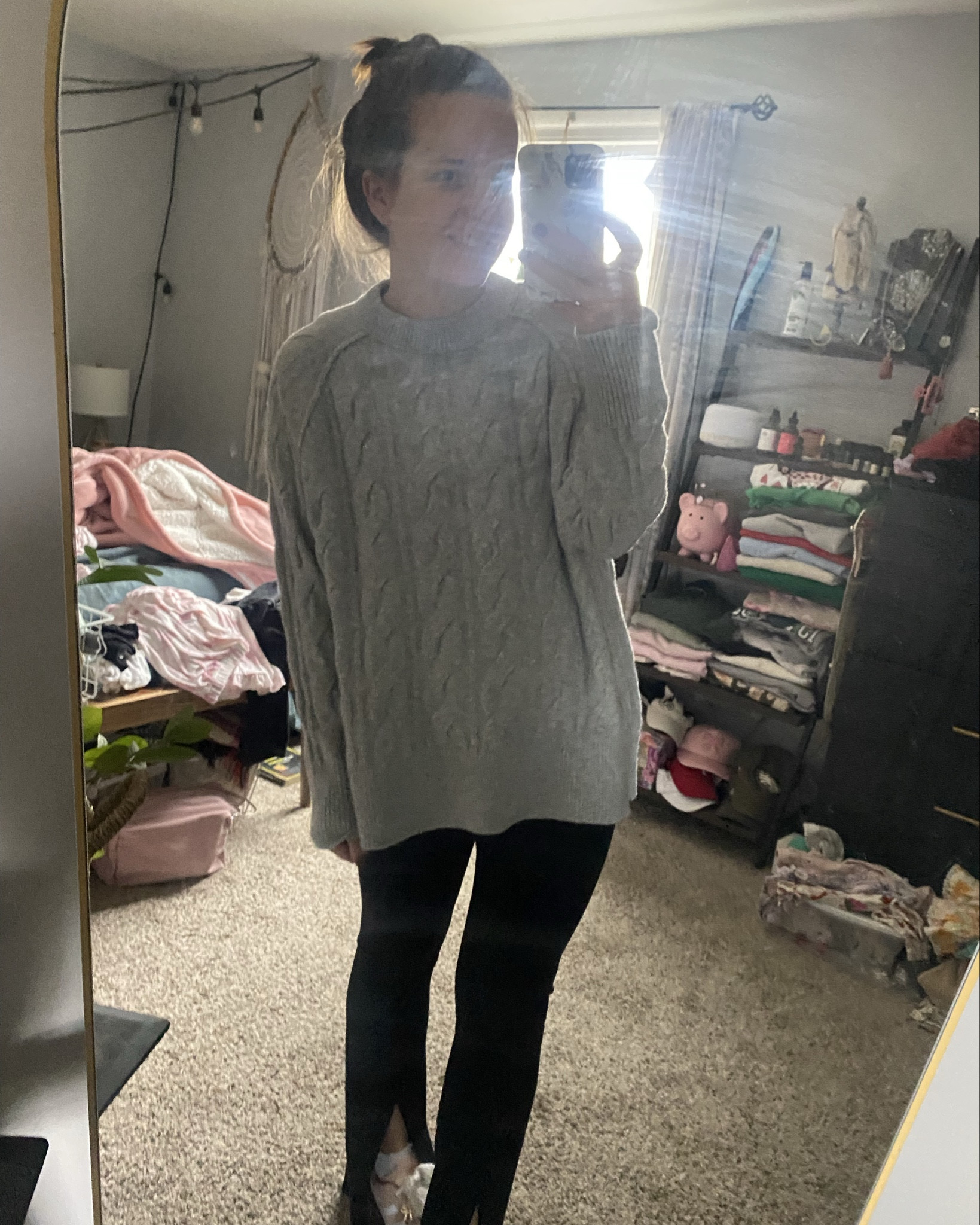 Room might be a mess but at least I am dressed.  Postpartum win 🤣