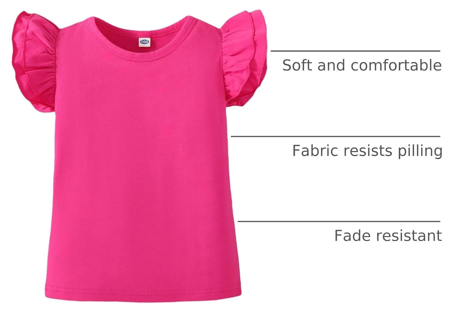 Magic Park 1-14Y Toddler Girl Cotton T Shirt Kids Ruffle Tee Top | Amazon (US)