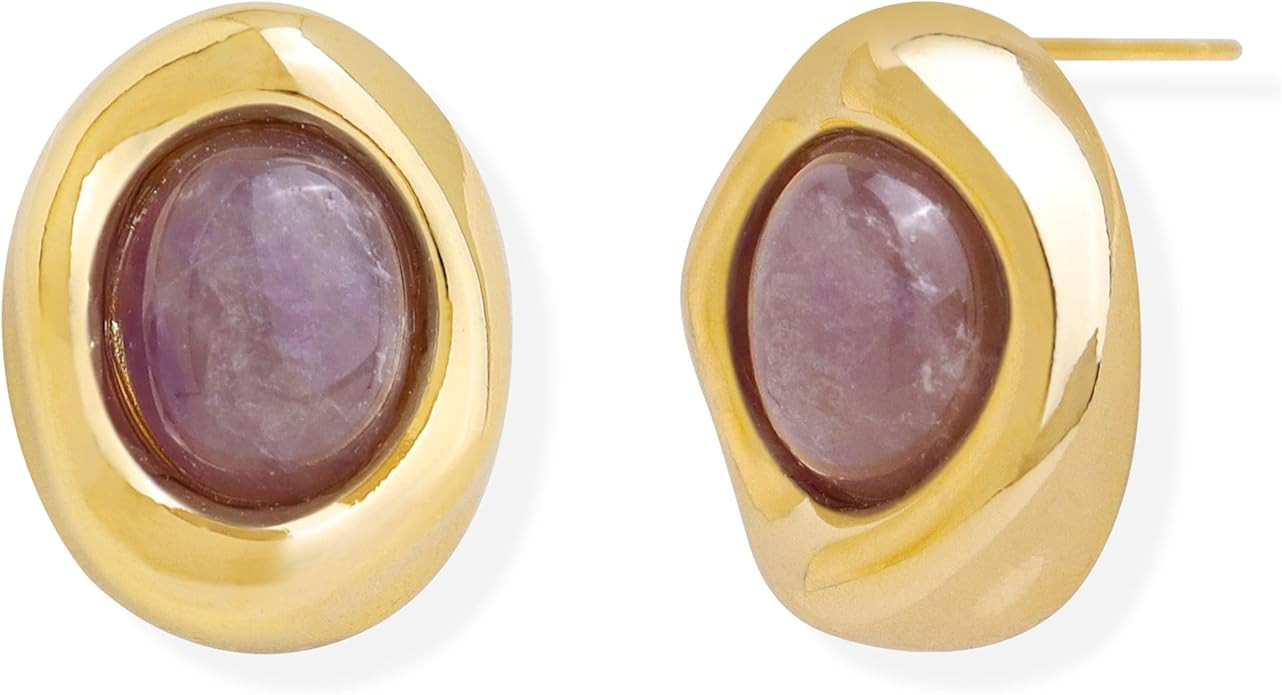 JeanBeau Gold Statement Stud Earrings for Women, Trendy Geometric Saturn Flower Clover Rhinestone... | Amazon (US)