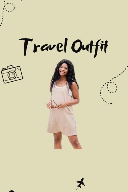 Travel outfit 
Airport outfit 
Casual outfit 
Romper 

#LTKfindsunder50 #LTKSeasonal
