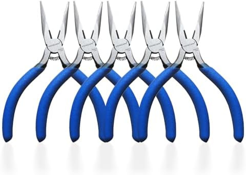 KAIHAOWIN Mini Needle Nose Pliers 5"-5 Pack KAIHAOWIN Small Long Nose Pliers with Wire Cutters, S... | Amazon (US)