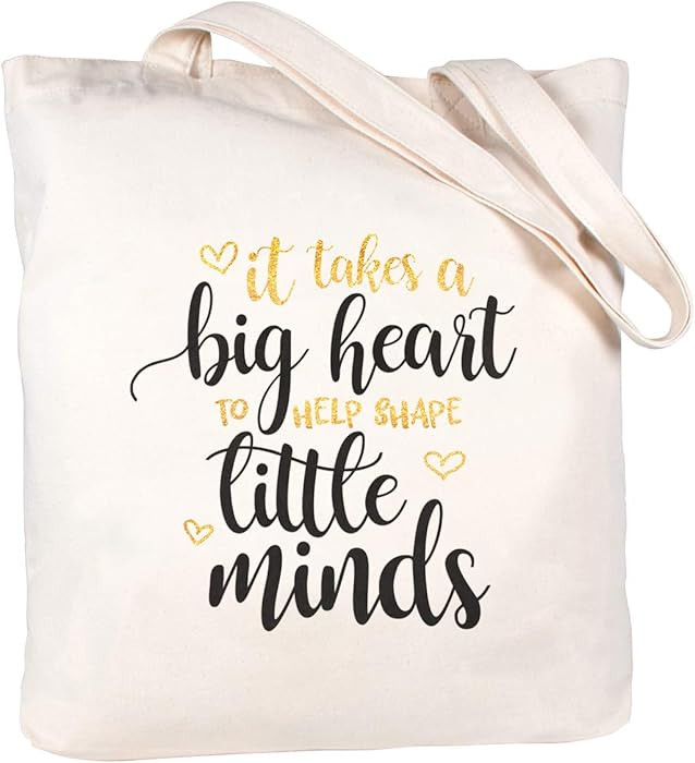 Teacher Appreciation Gifts Canvas Teacher Tote Bag with Pocket for Women Preschool Kindergarten G... | Amazon (US)