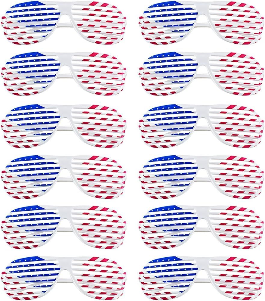 American Flag USA Patriotic Design Plastic Shutter Glasses Shades Sunglasses Eyewear for Party Pr... | Amazon (US)