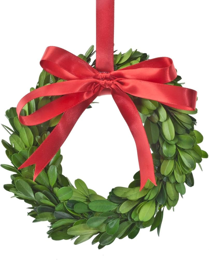 PG WREATH W/ RED RIBBON SM, 6.5x1.25x6.5 Inches | Amazon (US)