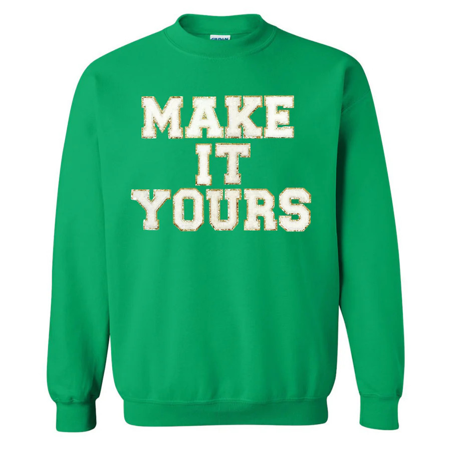 Make It Yours™ Letter Patch Gameday Crewneck Sweatshirt | United Monograms
