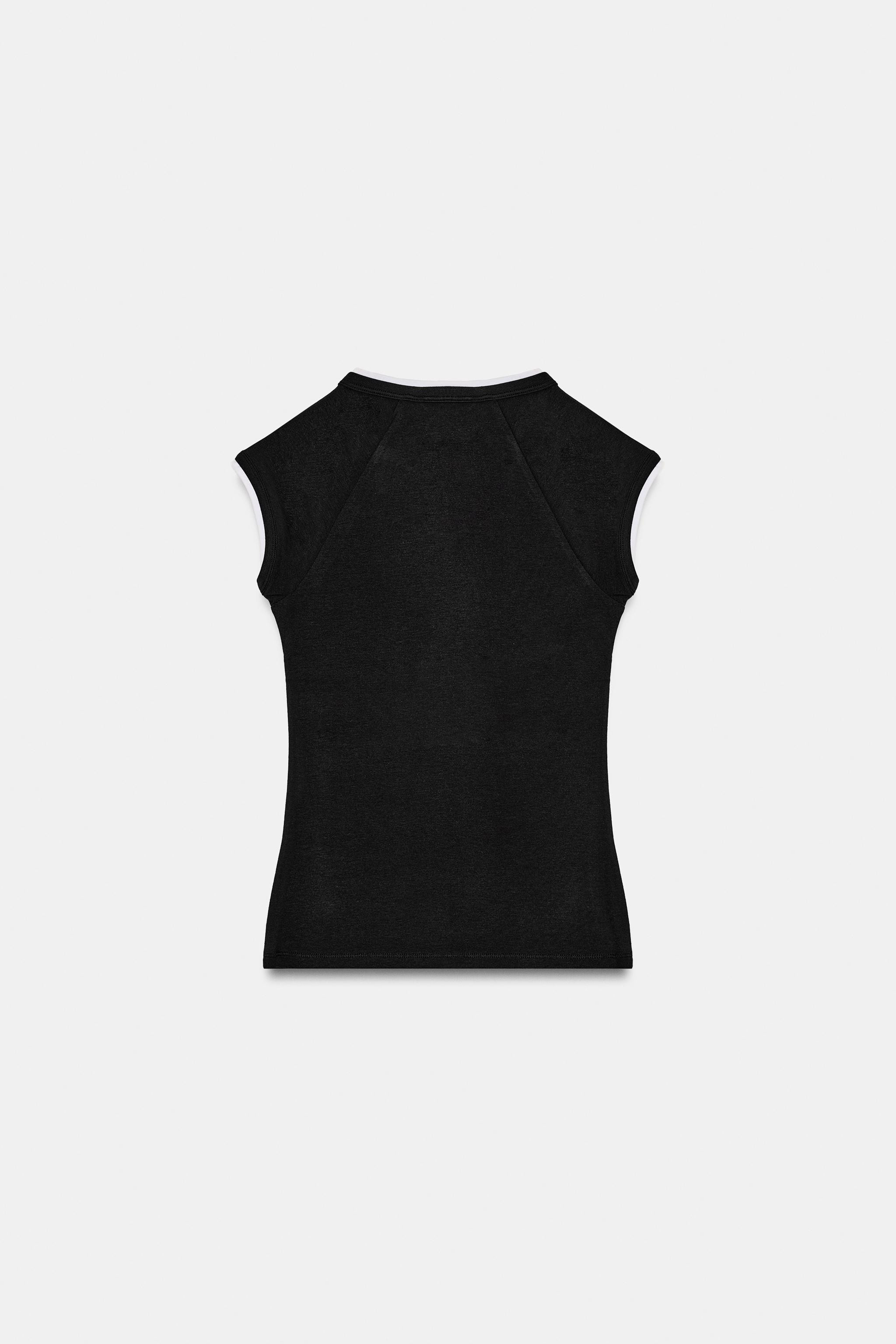 DOUBLE SHORT SLEEVE EFFECT T-SHIRT | Zara UK