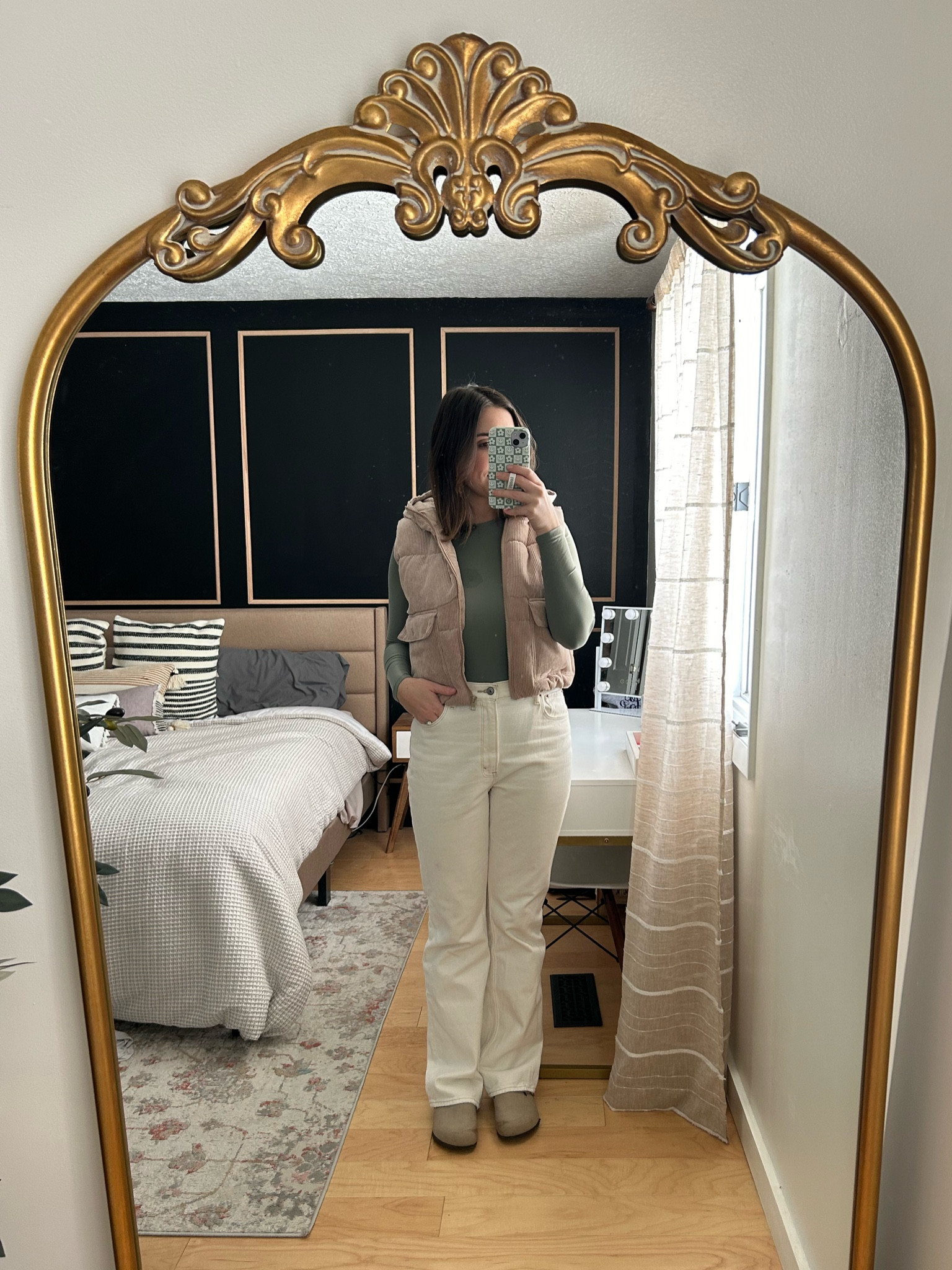 Abercrombie cream colored vintage flair jeans only $20- only limited sizes available. 

Amazon vest, Abercrombie bodysuit

#LTKSeasonal #LTKsalealert #LTKfindsunder50