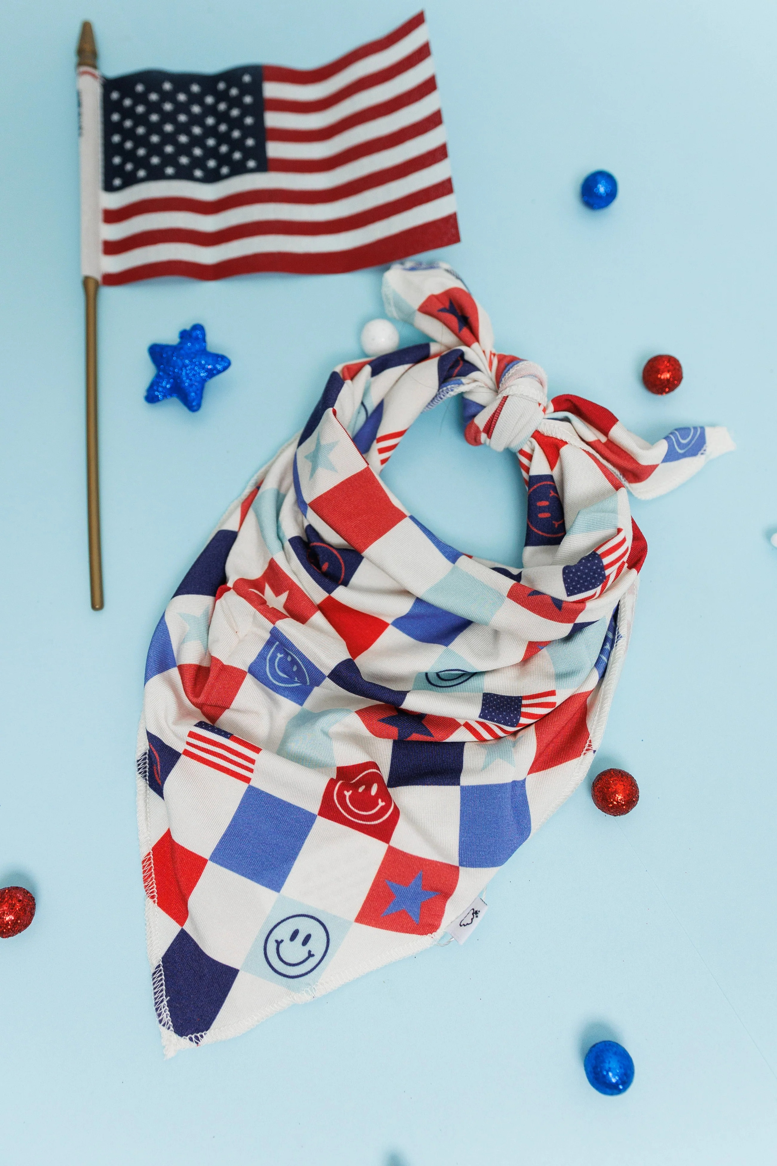 HOME OF THE FREE CHECKERS DREAM DOG BANDANA | DREAM BIG LITTLE CO