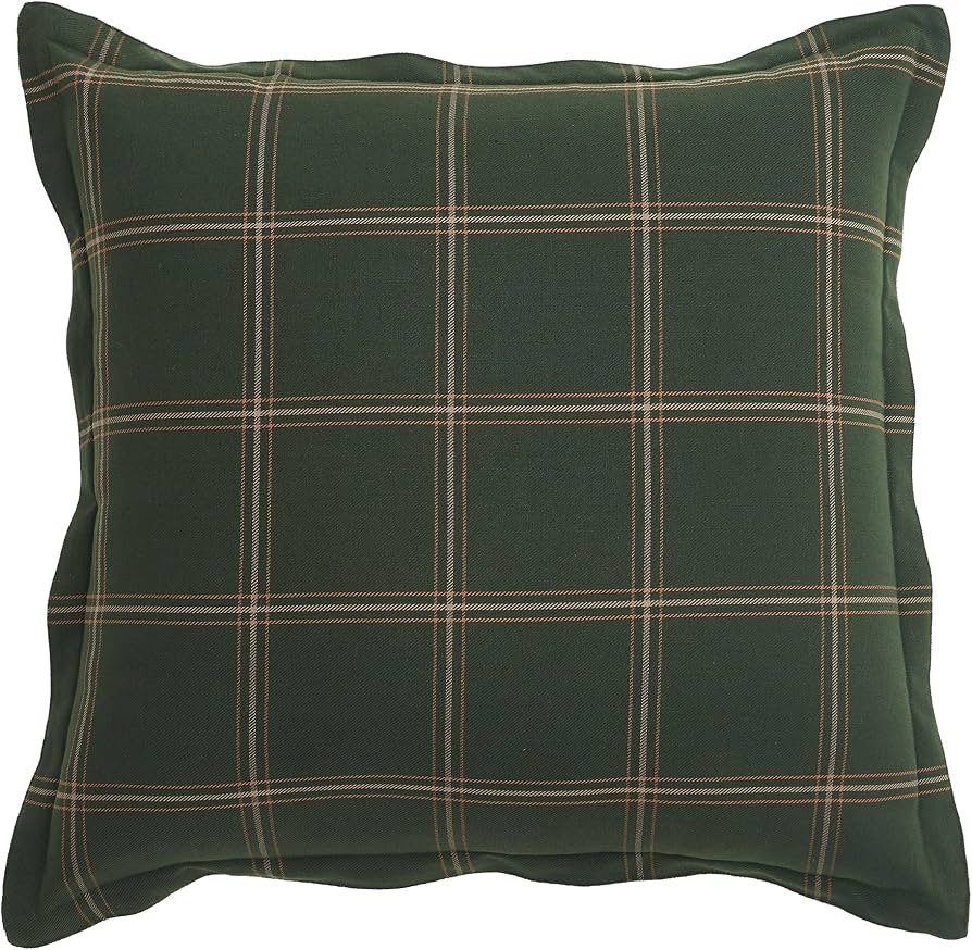 HiEnd Accents Windowpane Euro Sham, 27x27 inch, Hunter Green Plaid Pillow Covers, Classic Modern ... | Amazon (US)