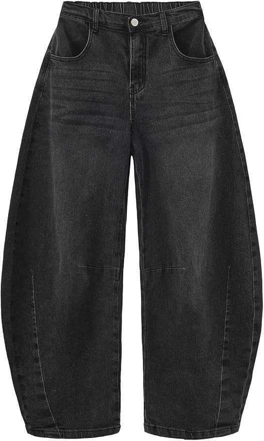 EXLURA Womens Barrel Jeans Wide Leg Y2K Boyfriend Denim Pants Hip Hop Vintage Baggy Jeans Cotton ... | Amazon (US)