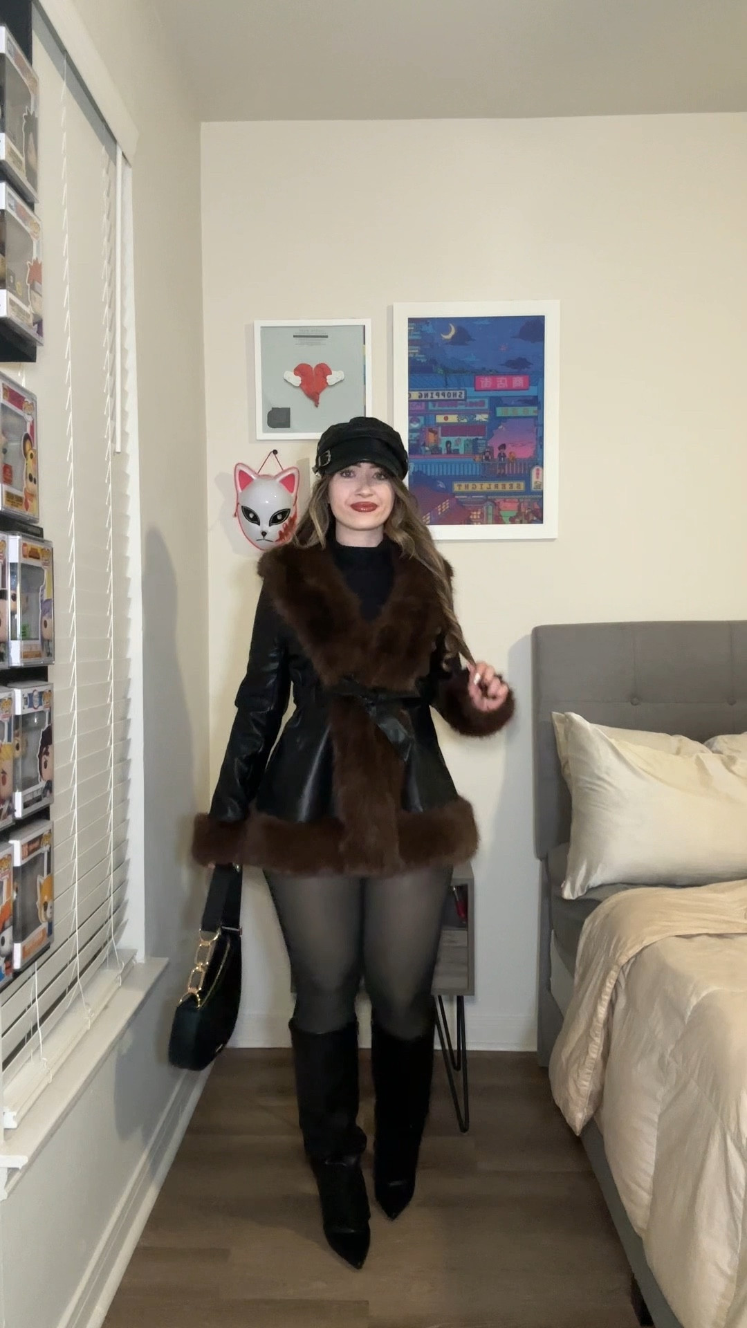 fur coat outfit