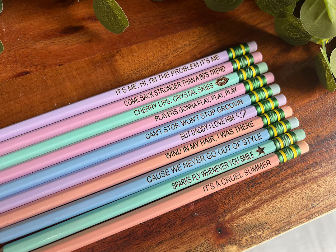 Set of 10 Ticonderoga Pencils With Taylor Swift Songs - Etsy | Etsy (US)