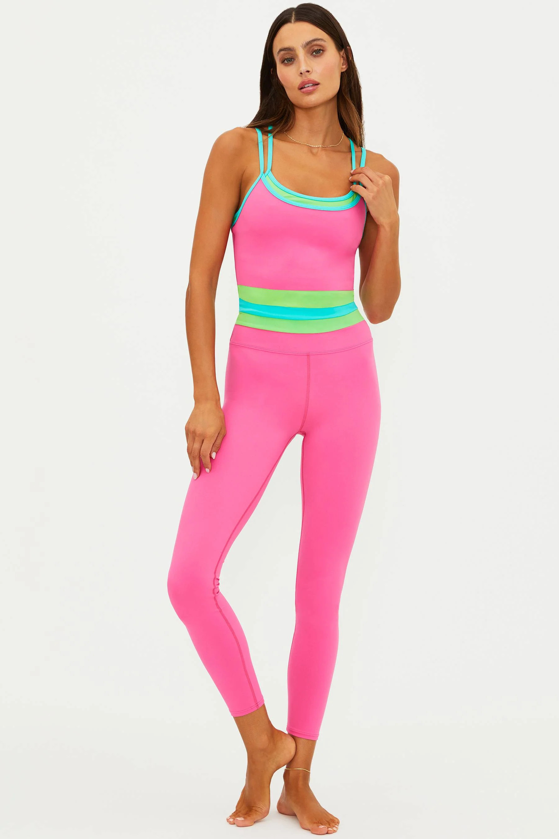 Trinity Legging Strawberry Ice Colorblock | Pink Active Leggings | Beach Riot | Beach Riot