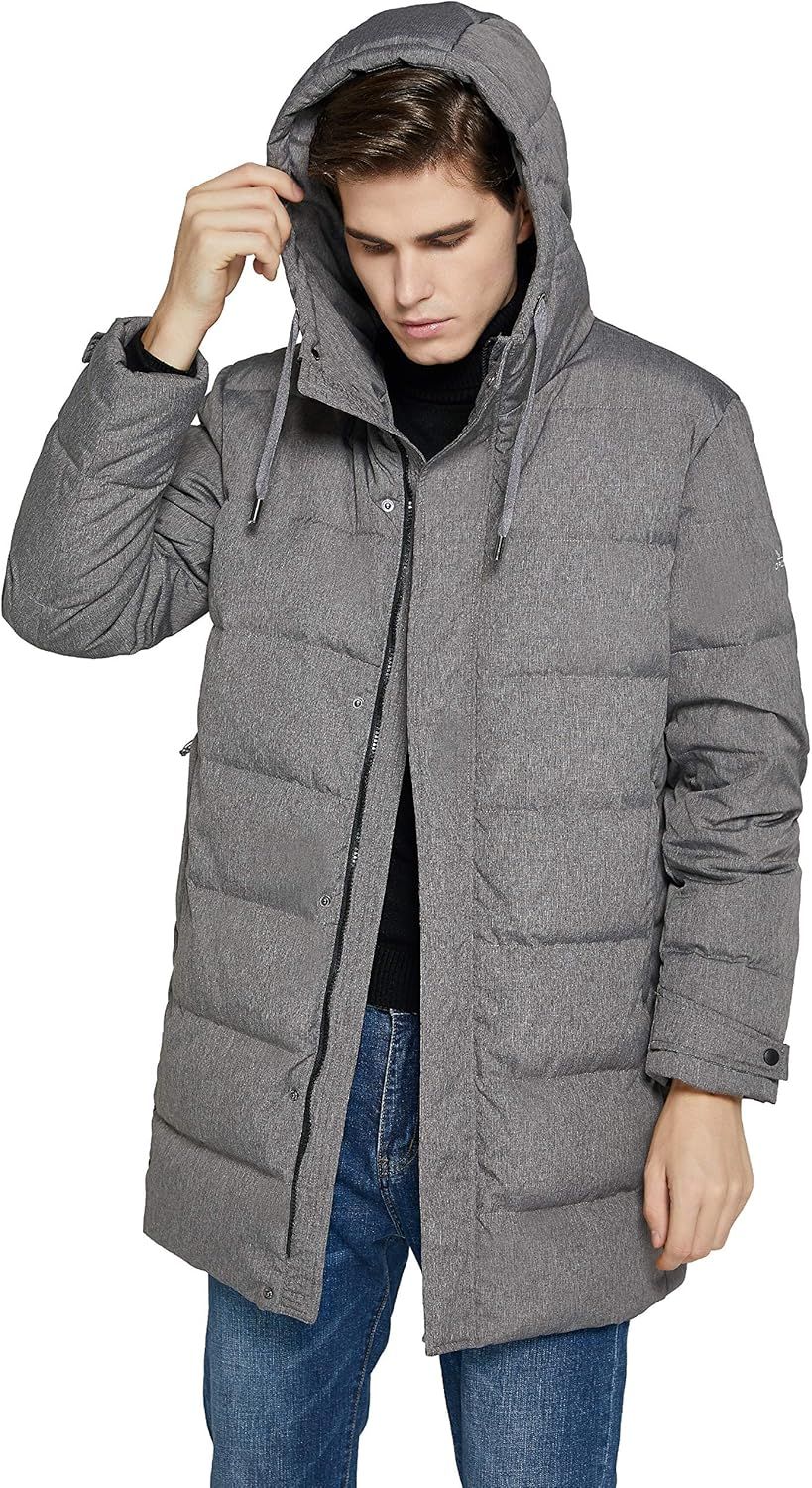 Orolay Men's Long Hooded Winter Down Jacket Warm Puffer Jacket | Amazon (US)