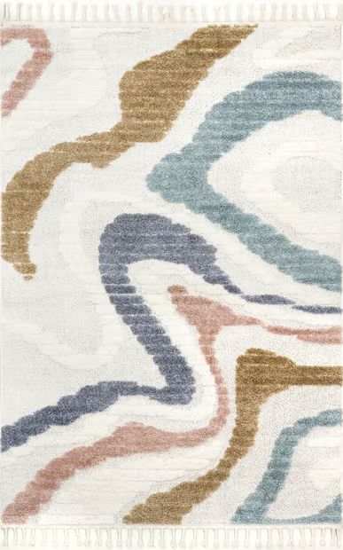 Beige Lane Retro Stripes Kids Area Rug | Rugs USA