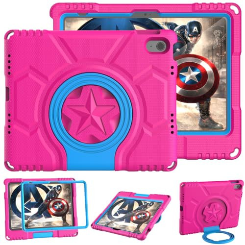 DICEKOO Kids Case for iPad 11th/10th Generation 10.9 inch 2025/2022 Release, with Built-in Screen Protector Durable Shockproof Handle Kickstand Kids Cover for Apple iPad 10 Gen 10.9" - Pink | Amazon (US)