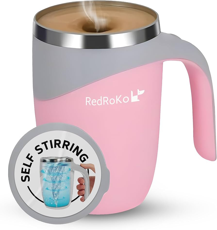 Self Stirring Mug with Lid - Automatic Magnetic Spinning Cup for Coffee, Tea, Milk - Insulated El... | Amazon (US)