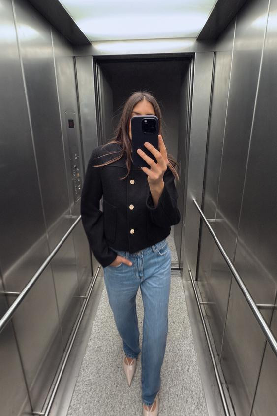 ROUND NECK SHORT JACKET | Zara US