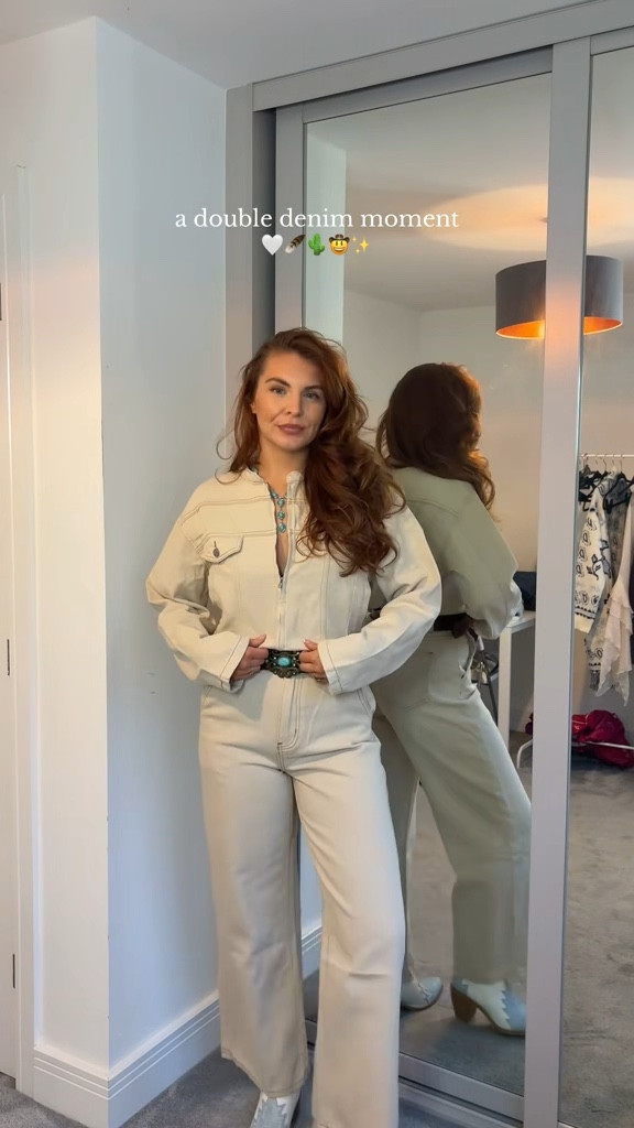 a double denim moment, but cream 🤍🐴🤠✨
#westernstyle #westernfashion

#LTKuk #LTKjeans #LTKeurope