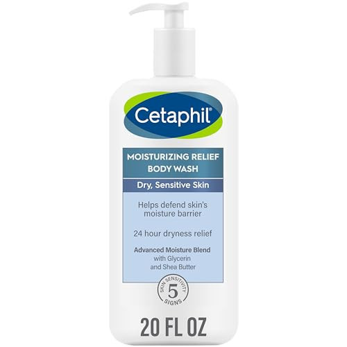 Cetaphil Body Wash, Moisturizing Relief Body Wash for Sensitive Skin, Creamy Rich Formula Gently Cleanses and Gives 24 Hour Relief to Dry Skin, Hypoallergenic, Fragrance Free, 20 oz | Amazon (US)