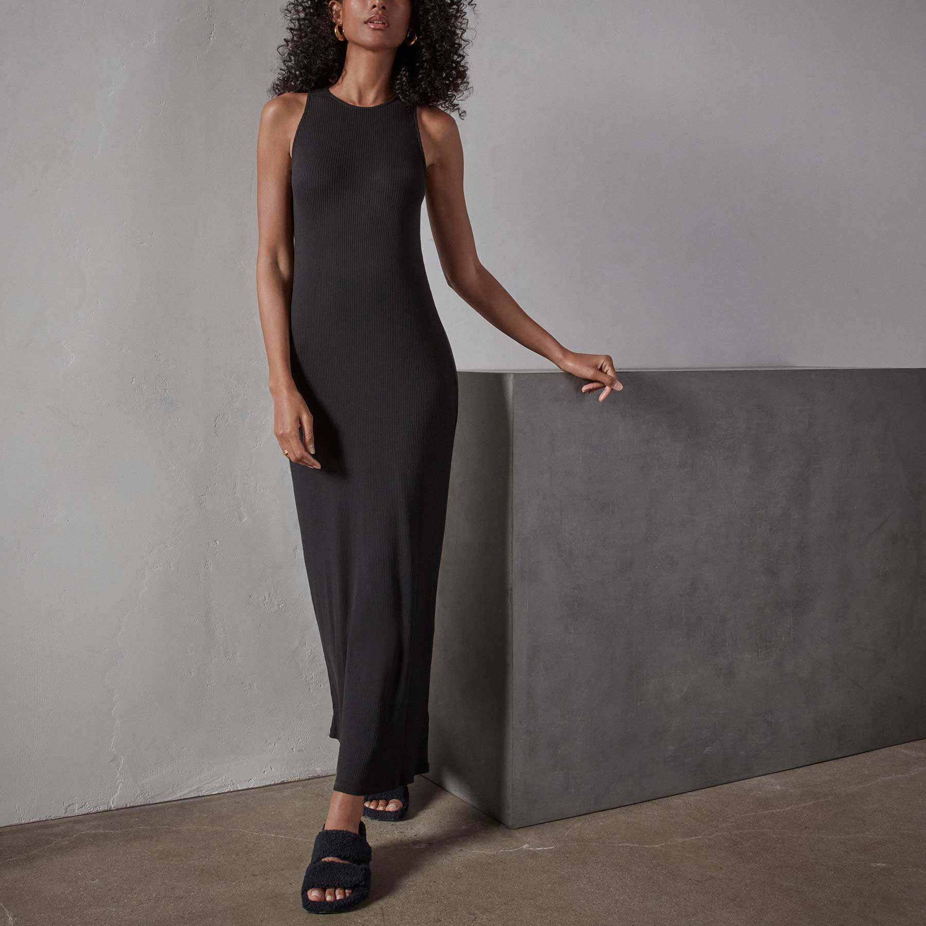 High Neck Ribbed Tank Dress | James Perse (US)