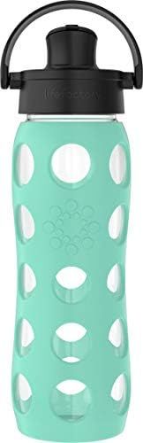 Lifefactory 22-Ounce Glass Water Bottle with Active Flip Cap and Protective Silicone Sleeve, Sea Gre | Amazon (US)