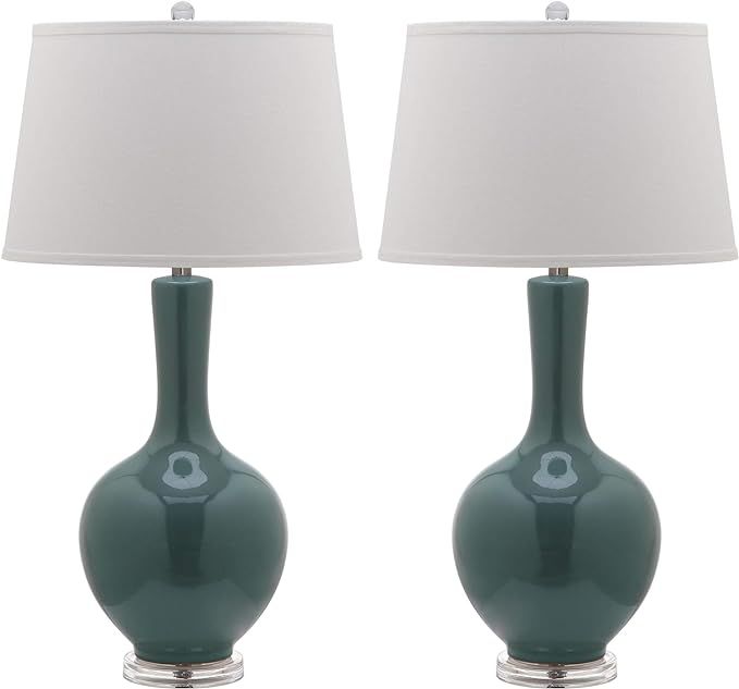 SAFAVIEH Lighting Collection Blanche Modern Teal Gourd Ceramic 32-inch Bedroom Living Room Home O... | Amazon (US)