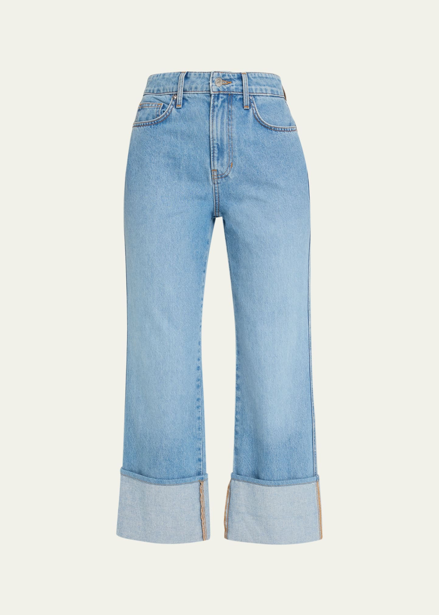 Dylan High Rise Straight Cuffed Jeans | Bergdorf Goodman