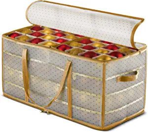 ZOBER Plastic Christmas Ornament Storage Box Large with 2-Sided Dual-Zipper Closure - Keeps 128 H... | Amazon (US)